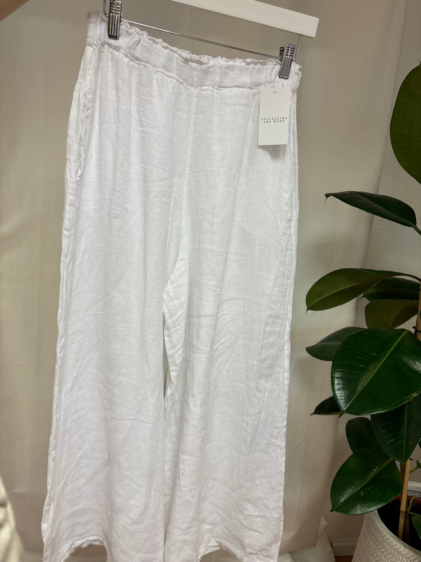 Weite Leinenhose weiß