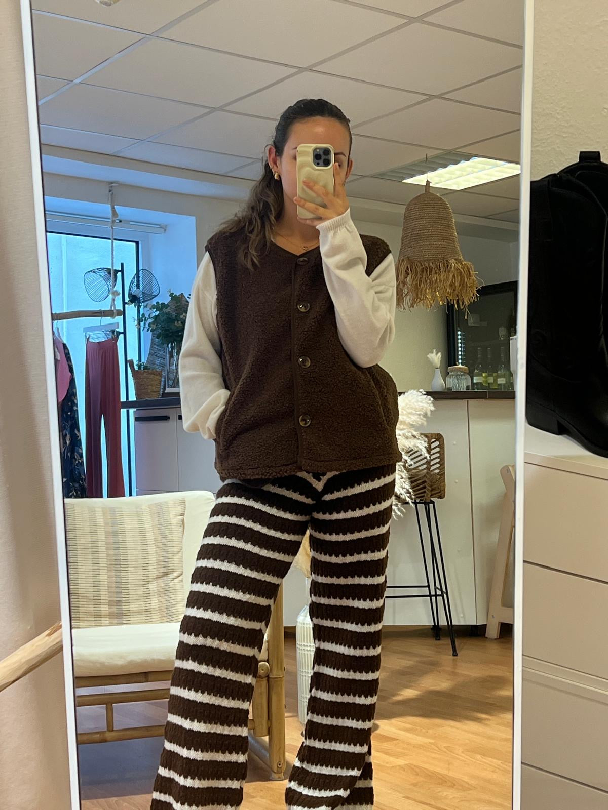 Gestreifte Strickhose
