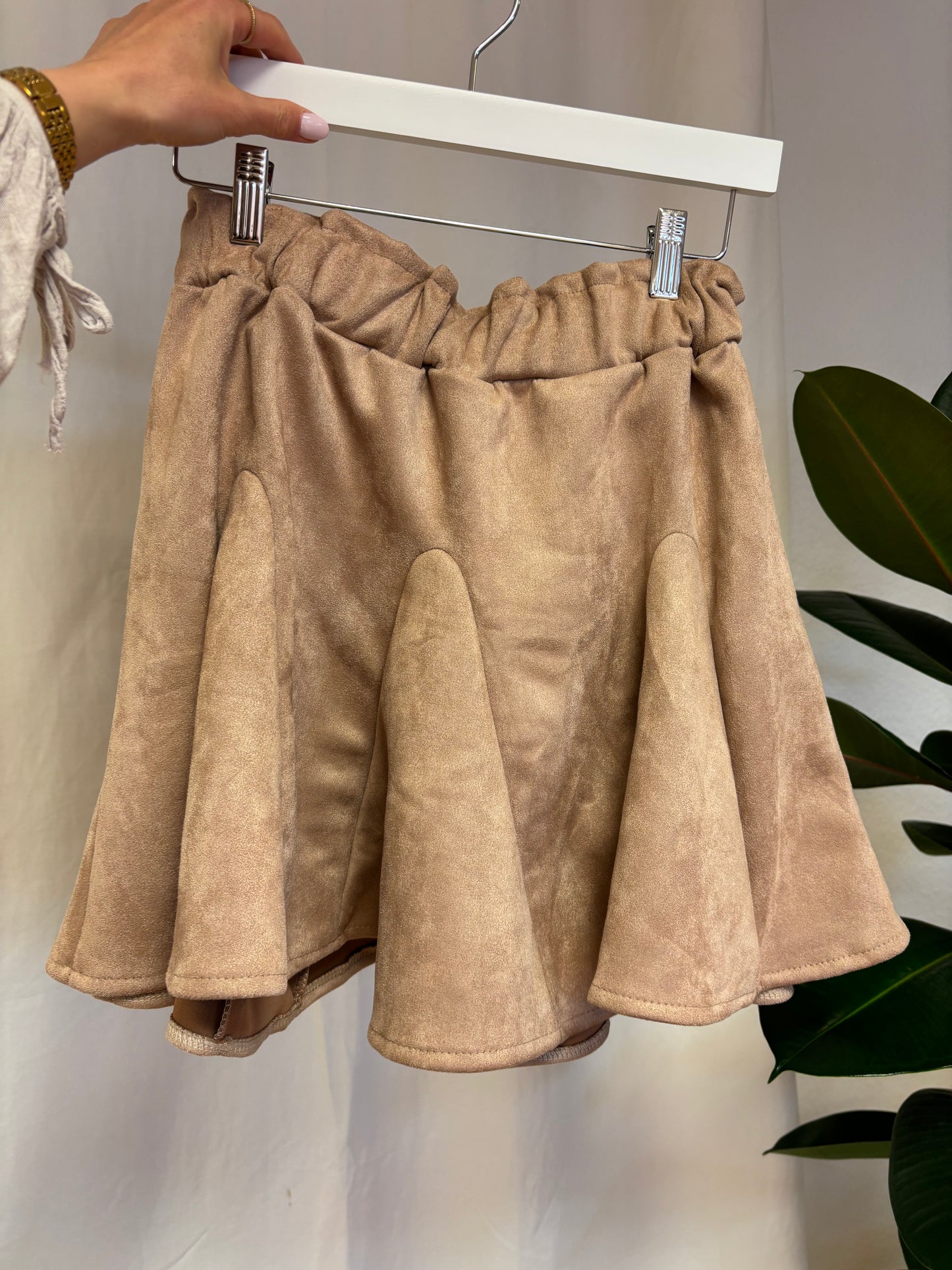 Rüschen Rock aus Wildlederimitat