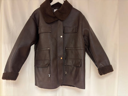 Gefütterter Ledermantel