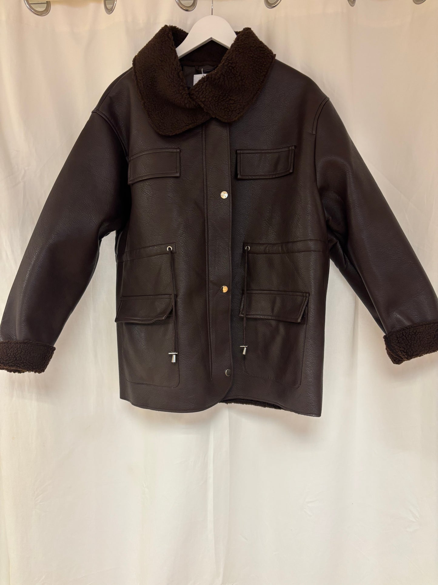 Gefütterter Ledermantel