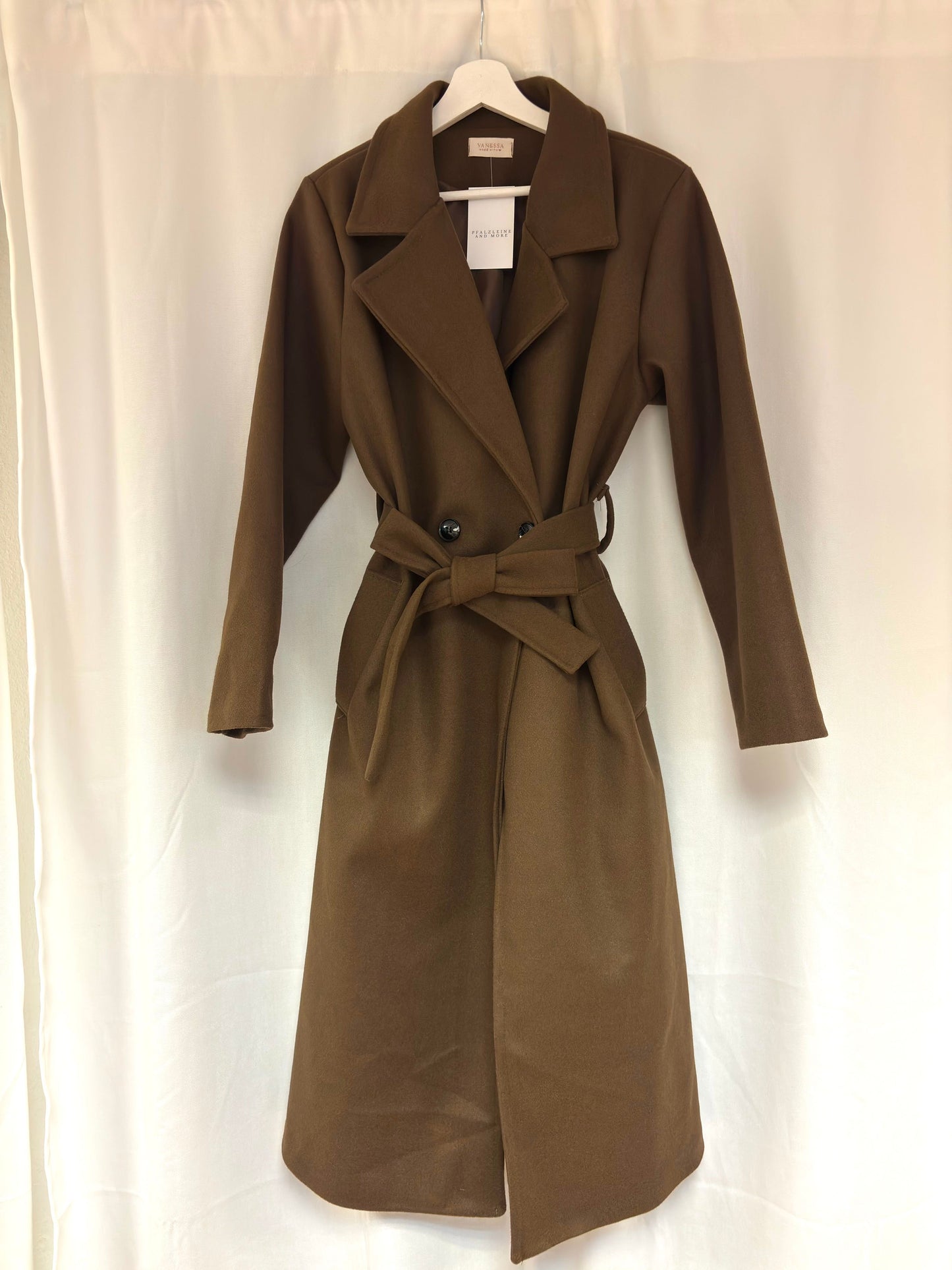 Langer gewebter Trenchcoat