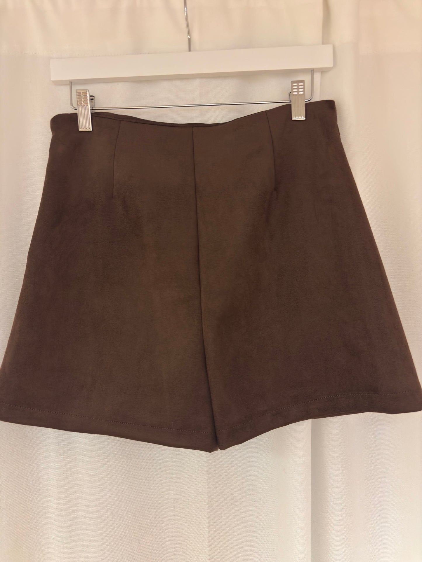 brauner Hosenrock Wildlederoptik