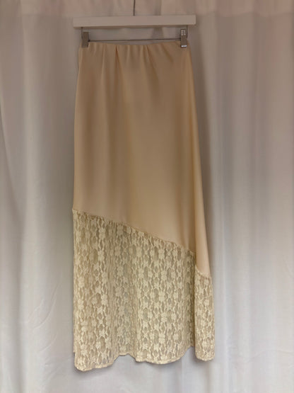 Spitzen Satin Rock beige