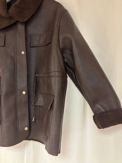 Gefütterter Ledermantel