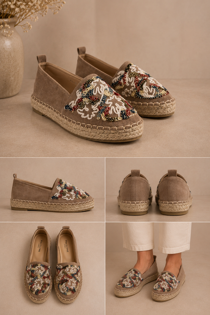 Taupfarbene Espadrille