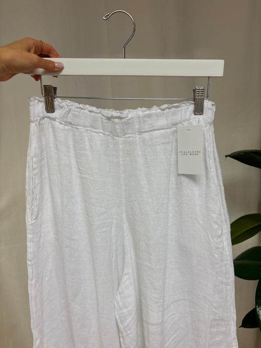 Weite Leinenhose weiß