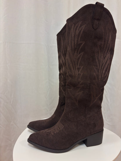 cowboystiefel braun damen hoher schaft 